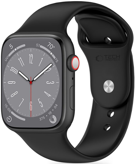 Λουράκι Apple Watch SE/11/10/9/8/7/6/5/4 (42/41/40mm) - Tech-Protect Silicone Σιλικόνης - Black