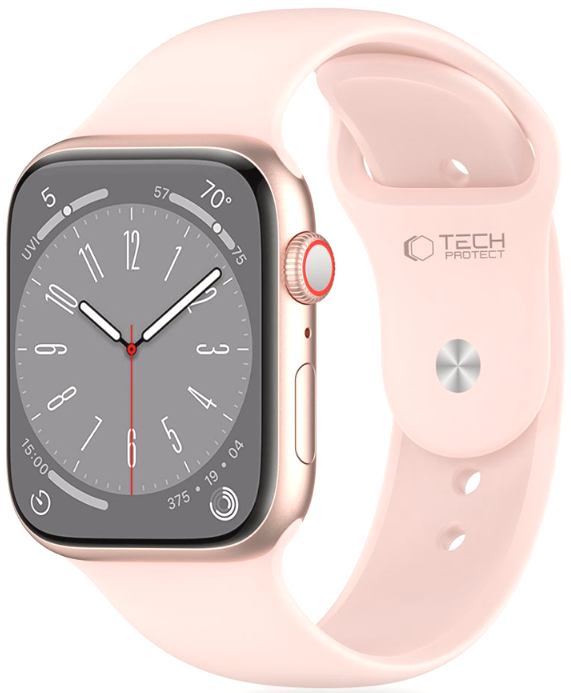 Λουράκι Apple Watch SE/11/10/9/8/7/6/5/4 (42/41/40mm) - Tech-Protect Silicone Σιλικόνης - Light Pink