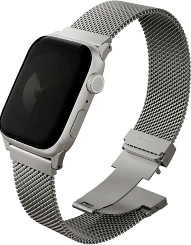 Λουράκι Apple Watch SE/11/10/9/8/7/6/5/4 (42/41/40mm) Uniq Dante Pro από Ανοξείδωτο Ατσάλι Titanium Silver