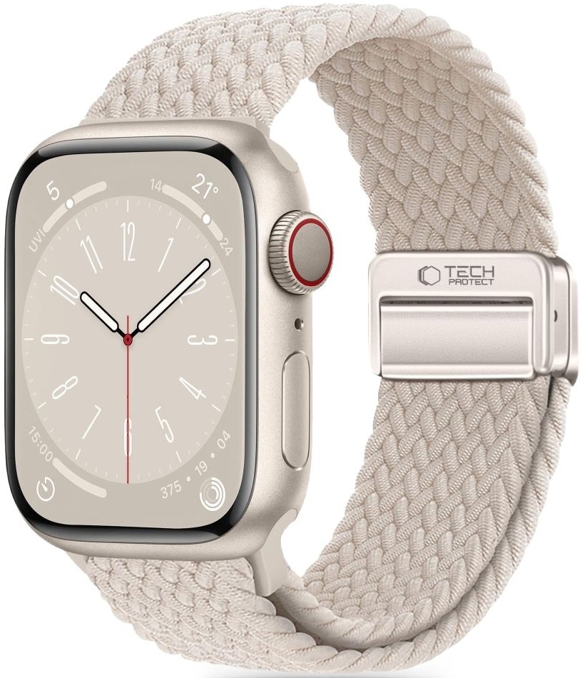 Λουράκι Apple Watch SE/11/10/9/8/7/6/5/4 (42/41/40mm) - Tech-Protect NylonMag Ελαστικό - Natural Titanium