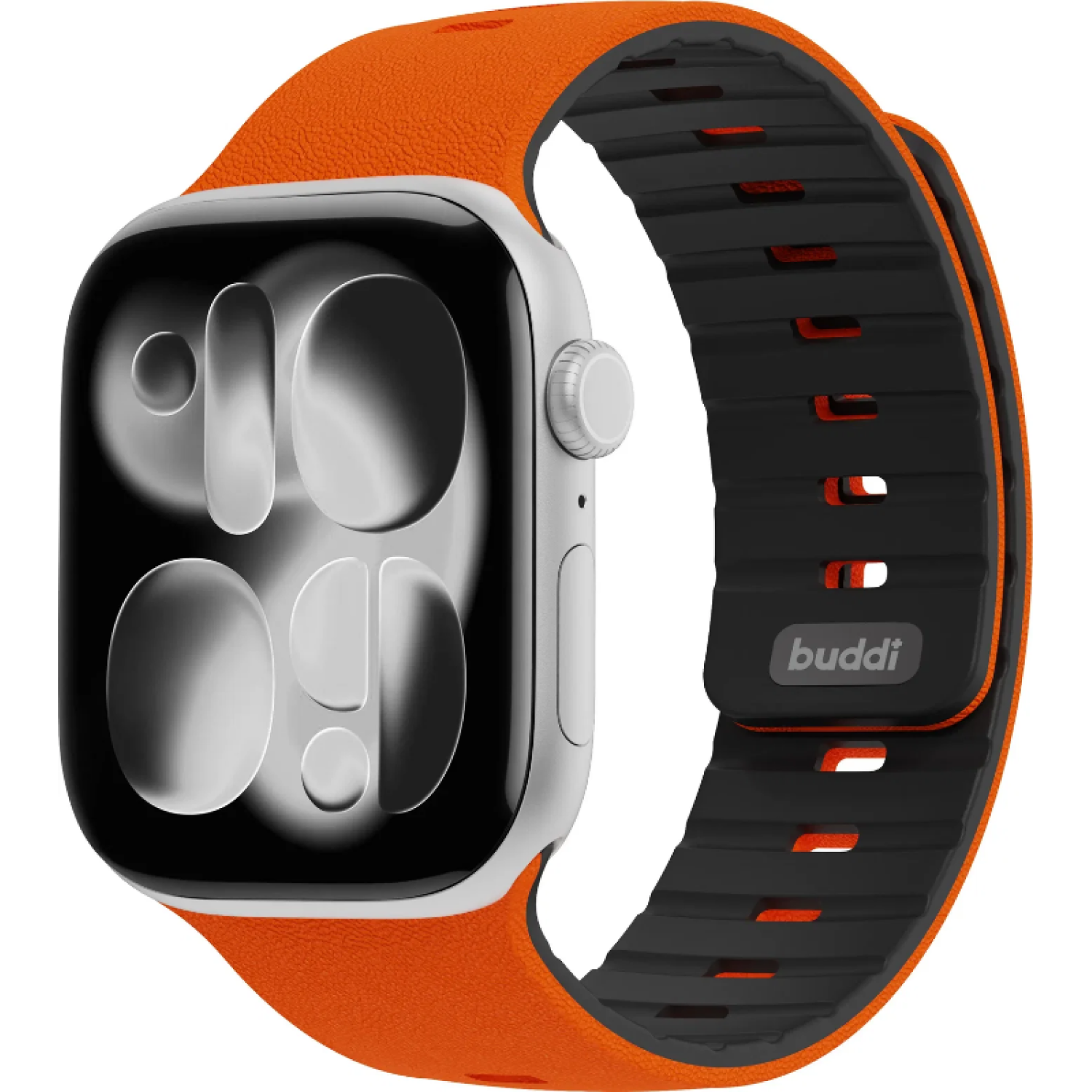 Λουράκι Apple Watch SE/11/10/9/8/7/6/5/4 (42/41/40mm) Buddi Luno Μαγνητικό Σιλικόνης Orange