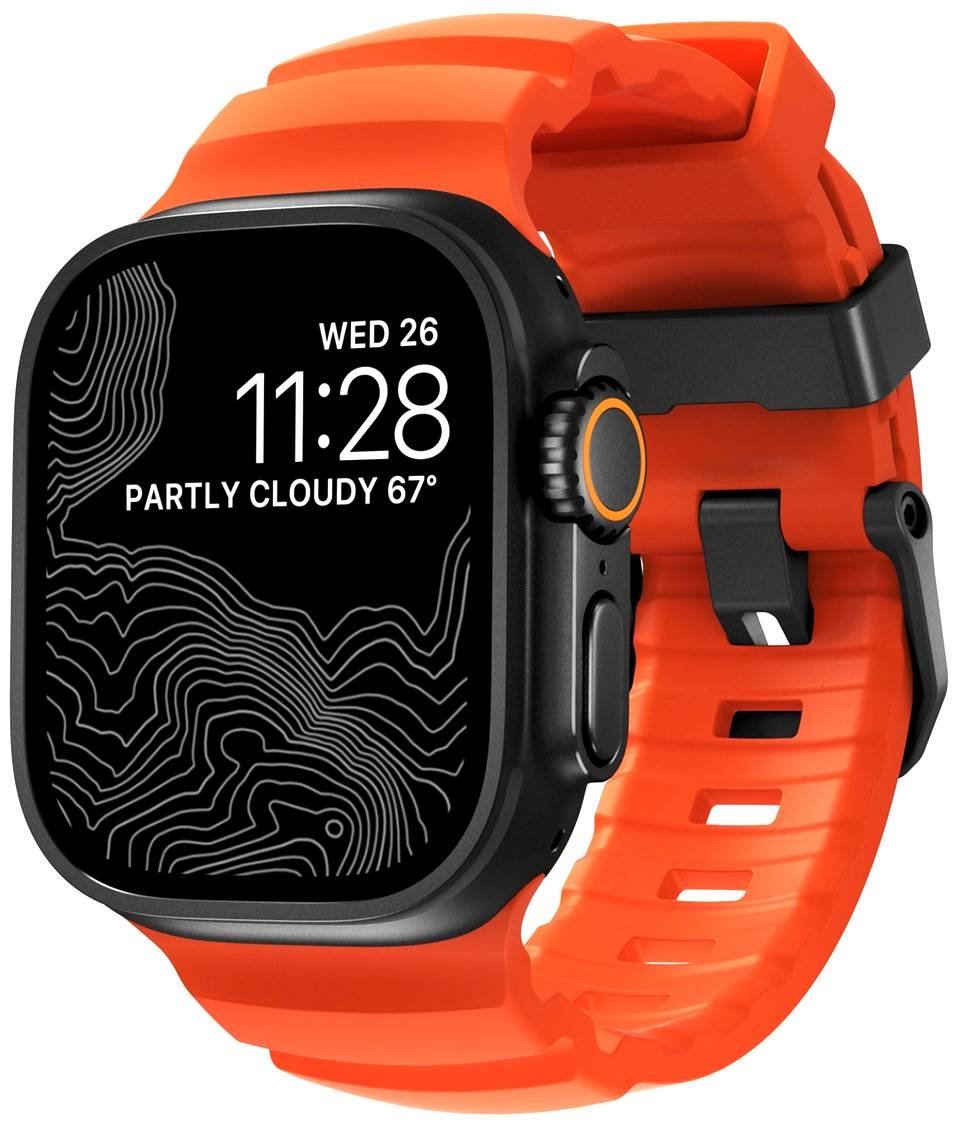 Λουράκι Apple Watch Ultra/SE/11/10/9/8/7/6/5/4 (49/46/45/44mm) Nomad Rocky Point Band Αδιάβροχο FKM & Τιτάνιο Magma / Black