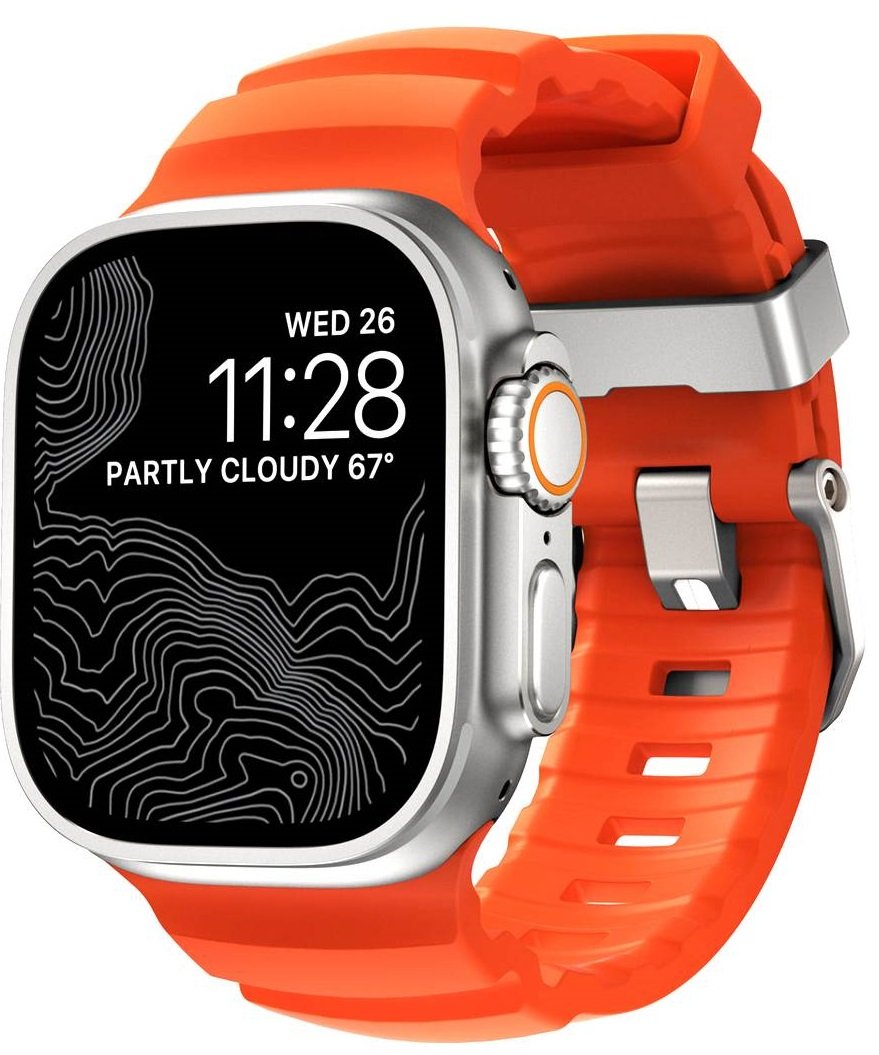 Λουράκι Apple Watch Ultra/SE/11/10/9/8/7/6/5/4 (49/46/45/44mm) Nomad Rocky Point Band Αδιάβροχο FKM & Τιτάνιο Magma / Natural