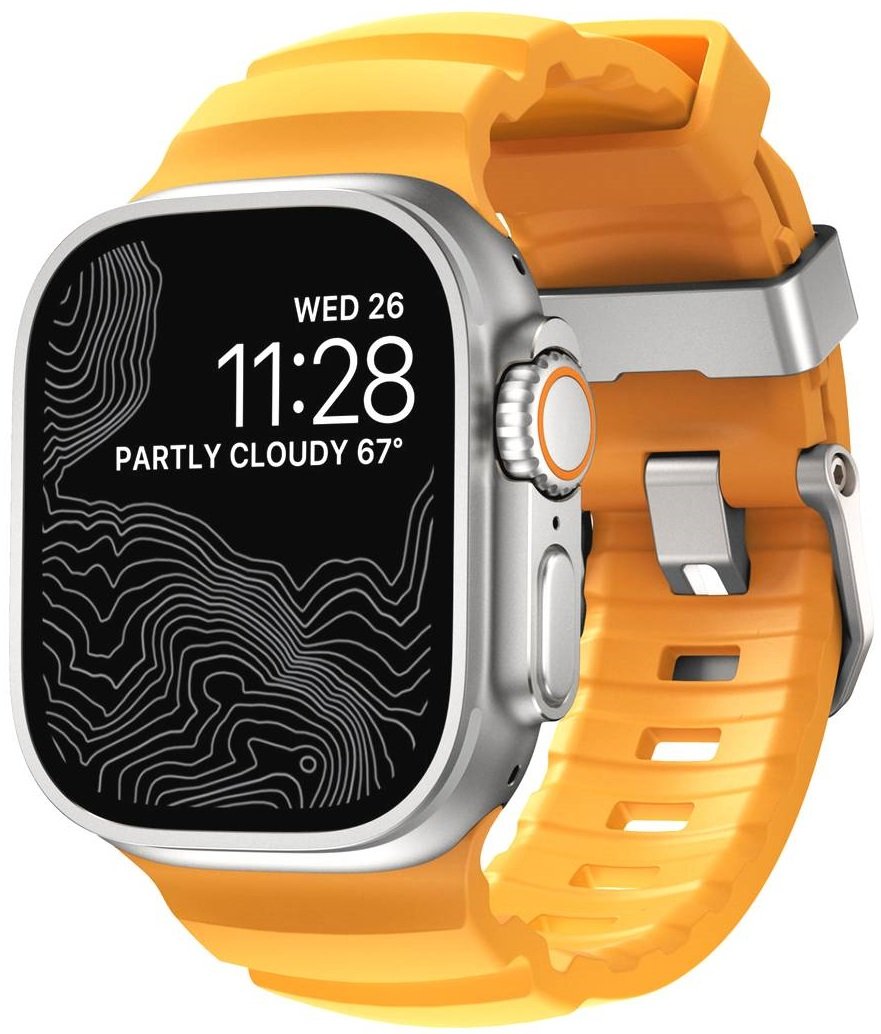 Λουράκι Apple Watch Ultra/SE/11/10/9/8/7/6/5/4 (49/46/45/44mm) Nomad Rocky Point Band Αδιάβροχο FKM & Τιτάνιο Sol / Natural