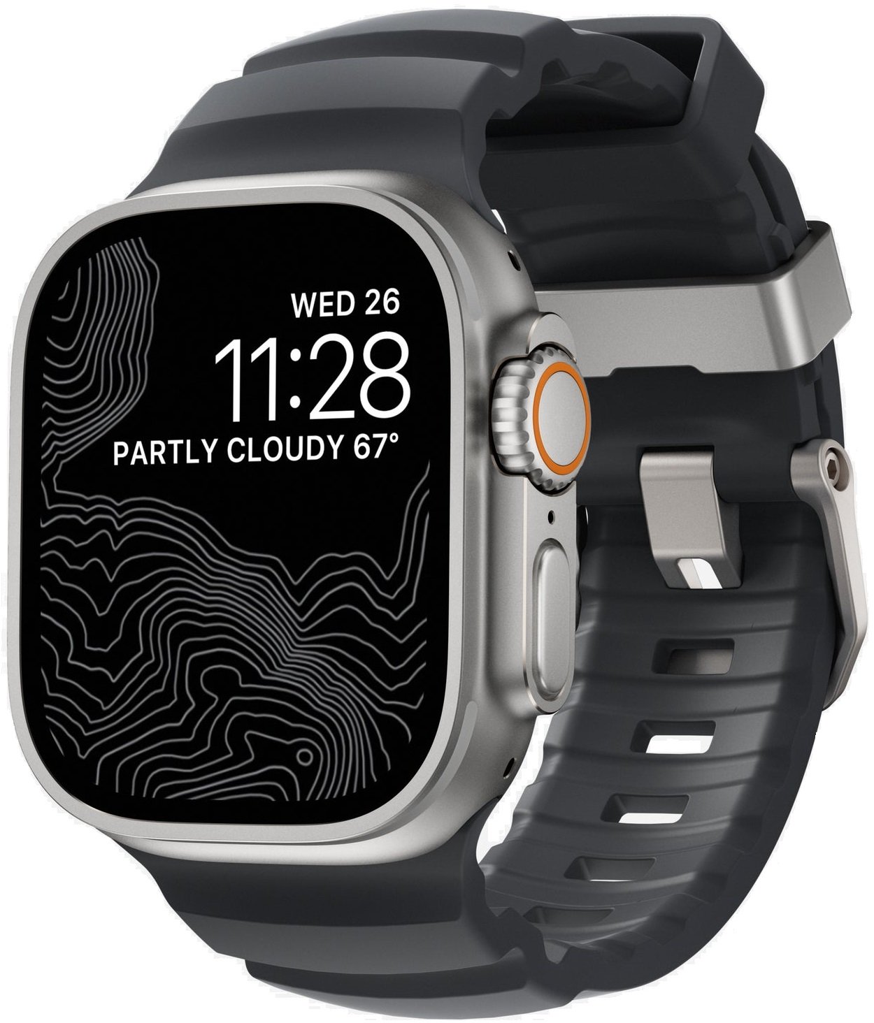 Λουράκι Apple Watch Ultra/SE/11/10/9/8/7/6/5/4 (49/46/45/44mm) Nomad Rocky Point Band Αδιάβροχο FKM & Τιτάνιο Storm / Natural