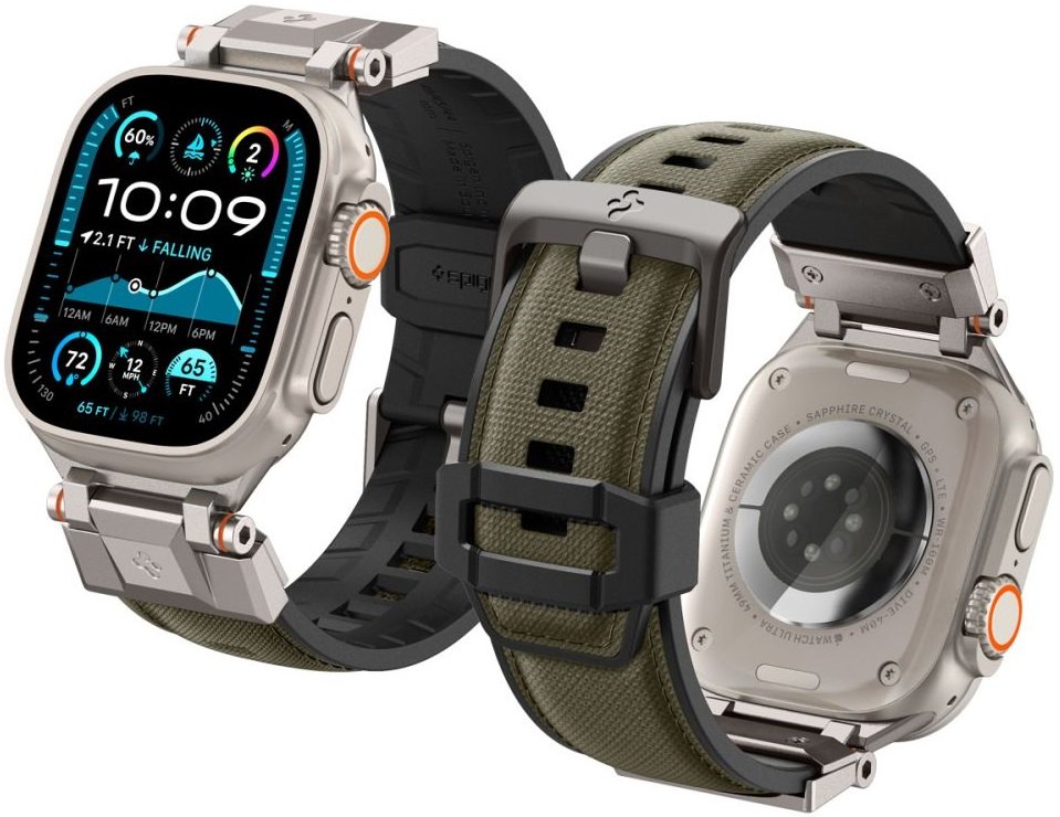 Λουράκι Apple Watch Ultra/SE/11/10/9/8/7/6/5/4 (49/46/45/44mm) Spigen DuraPro Armor Σιλικόνης Military Green