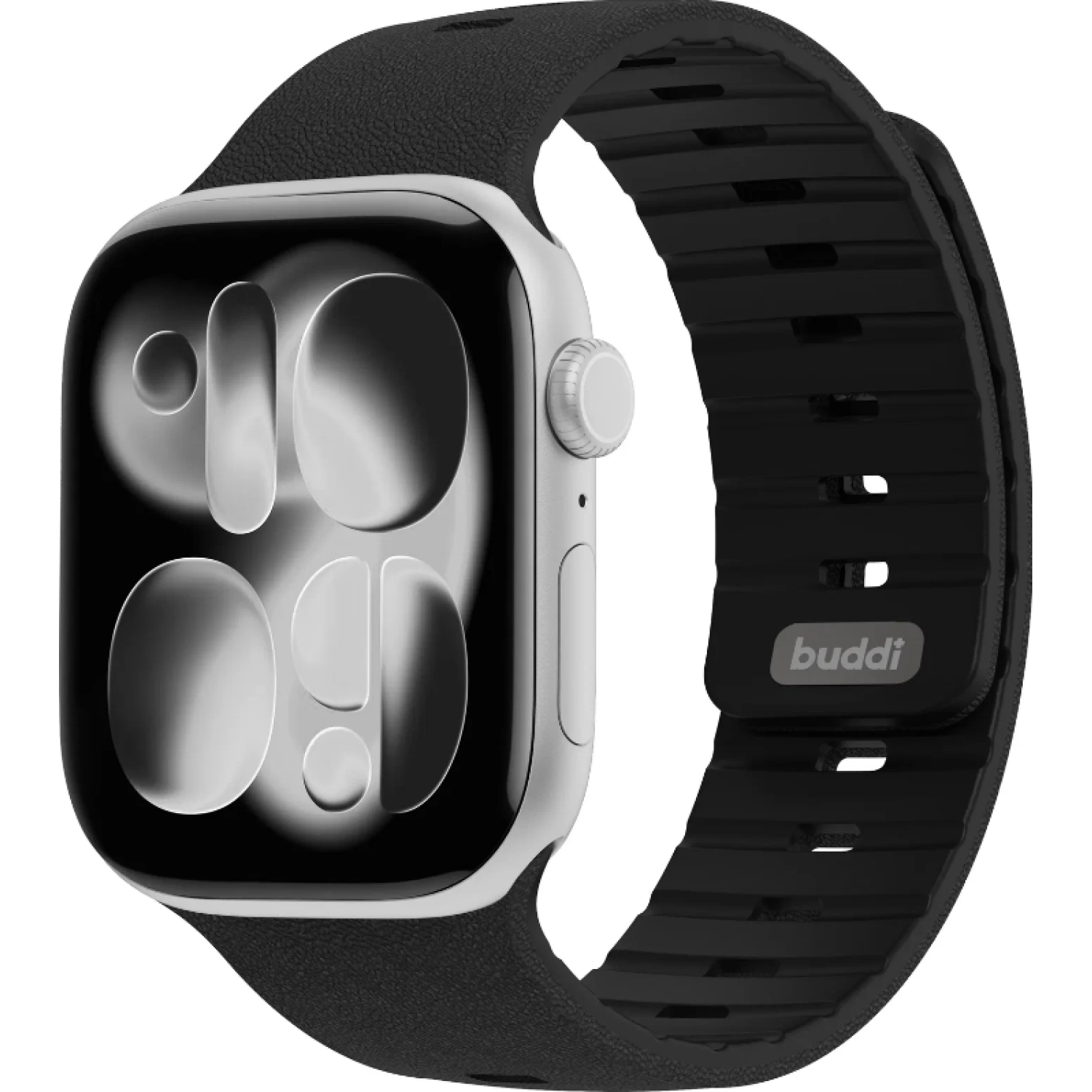Λουράκι Apple Watch Ultra/SE/11/10/9/8/7/6/5/4 (49/46/45/44mm) Buddi Luno Μαγνητικό Σιλικόνης Black