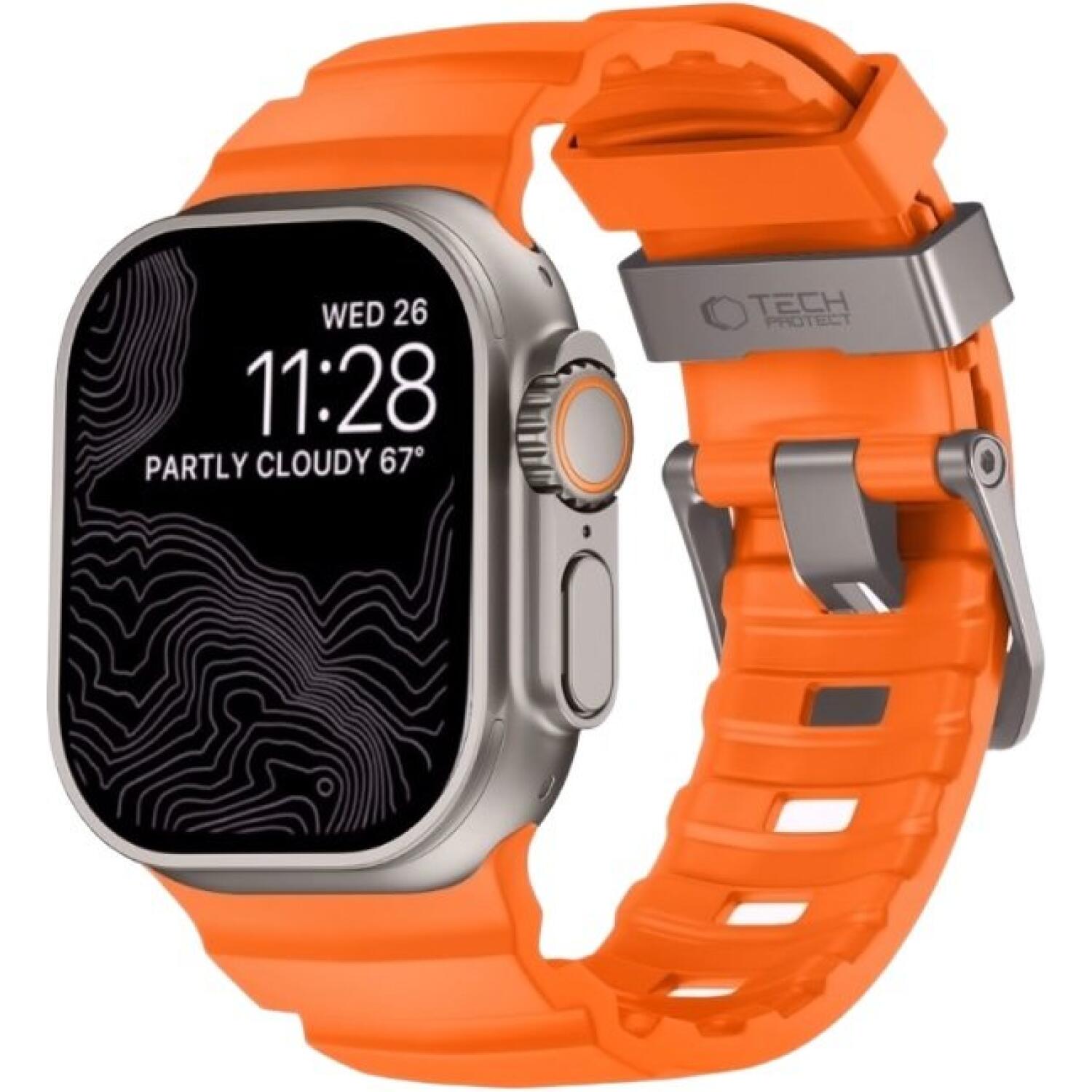 Λουράκι Apple Watch Ultra/SE/12/11/10/9/8/7/6/5/4 (49/46/45/44mm) Tech-Protect Motion Λουράκι Σιλικόνης Signal Orange