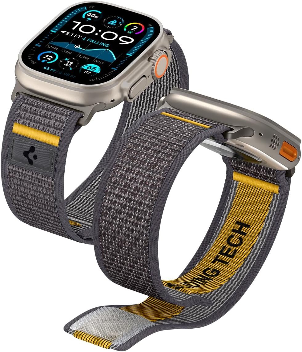 Λουράκι Apple Watch Ultra/SE/11/10/9/8/7/6/5/4 (49/46/45/44mm) Spigen Athlex Air Υφασμάτινο - Active Grey (AMP09034)