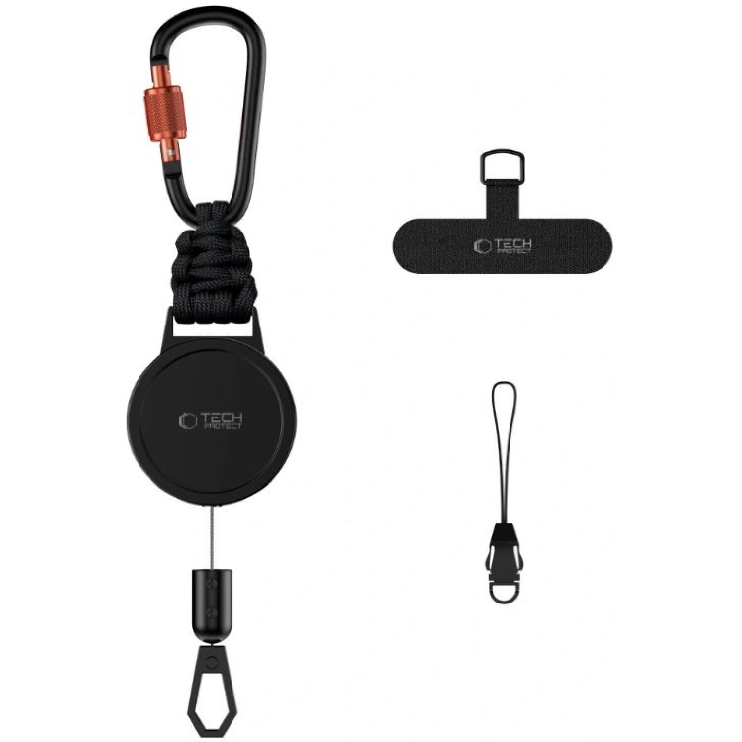 Λουράκι Ασφαλείας Κινητού Tech-Protect ATH04 UrbanLoop Anti Theft Holder Μεταλλικό Αντικλεπτικό με Μπρελόκ Black / Orange