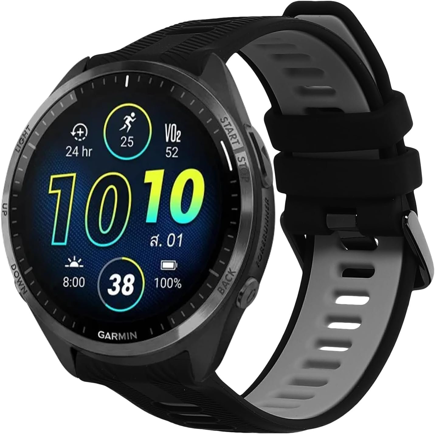 Λουράκι Garmin Forerunner 965 / 955 / 945 / 745 KW TPU Watch Strap Σιλικόνης Black / Grey