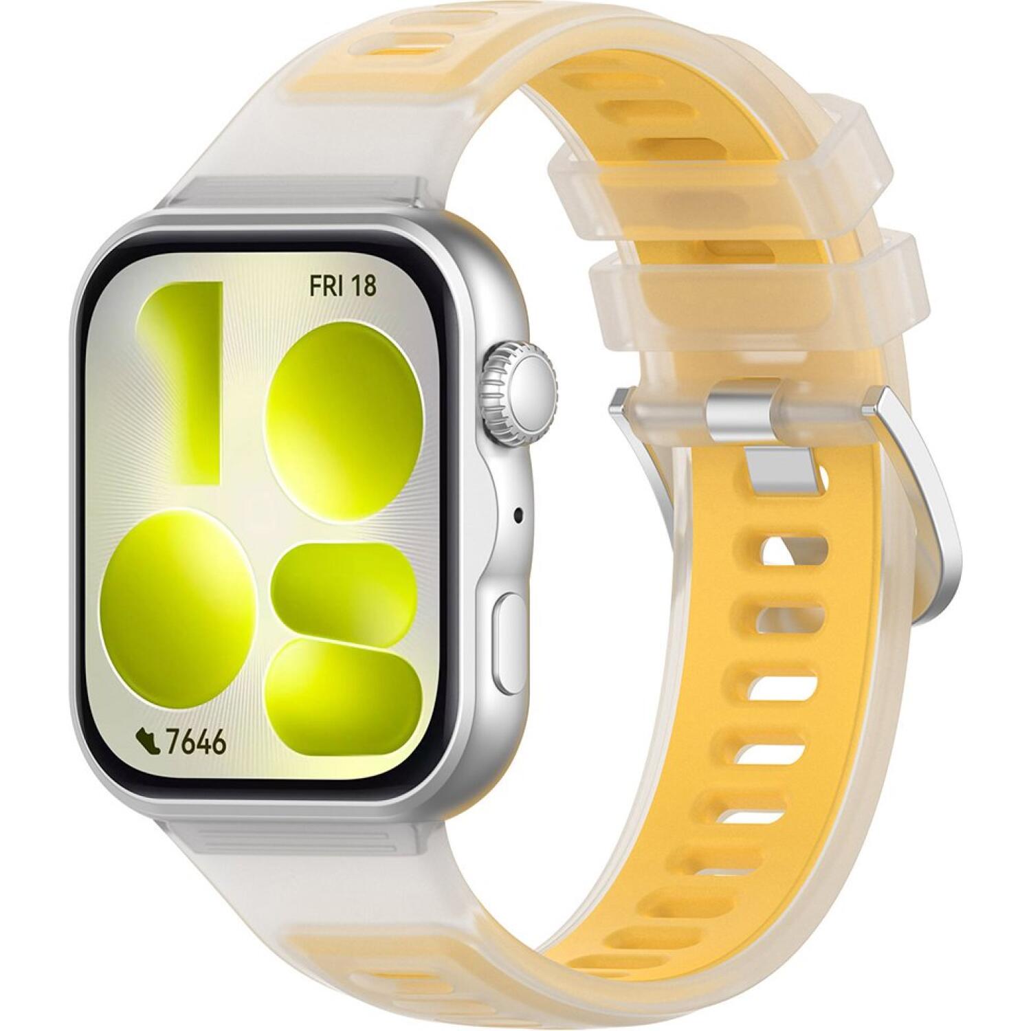 Λουράκι Huawei Watch Fit 5 / 5 Pro / 4 / 4 Pro / 3 Techsuit Watchband W084 Σιλικόνης - Yellow (5949419369993)