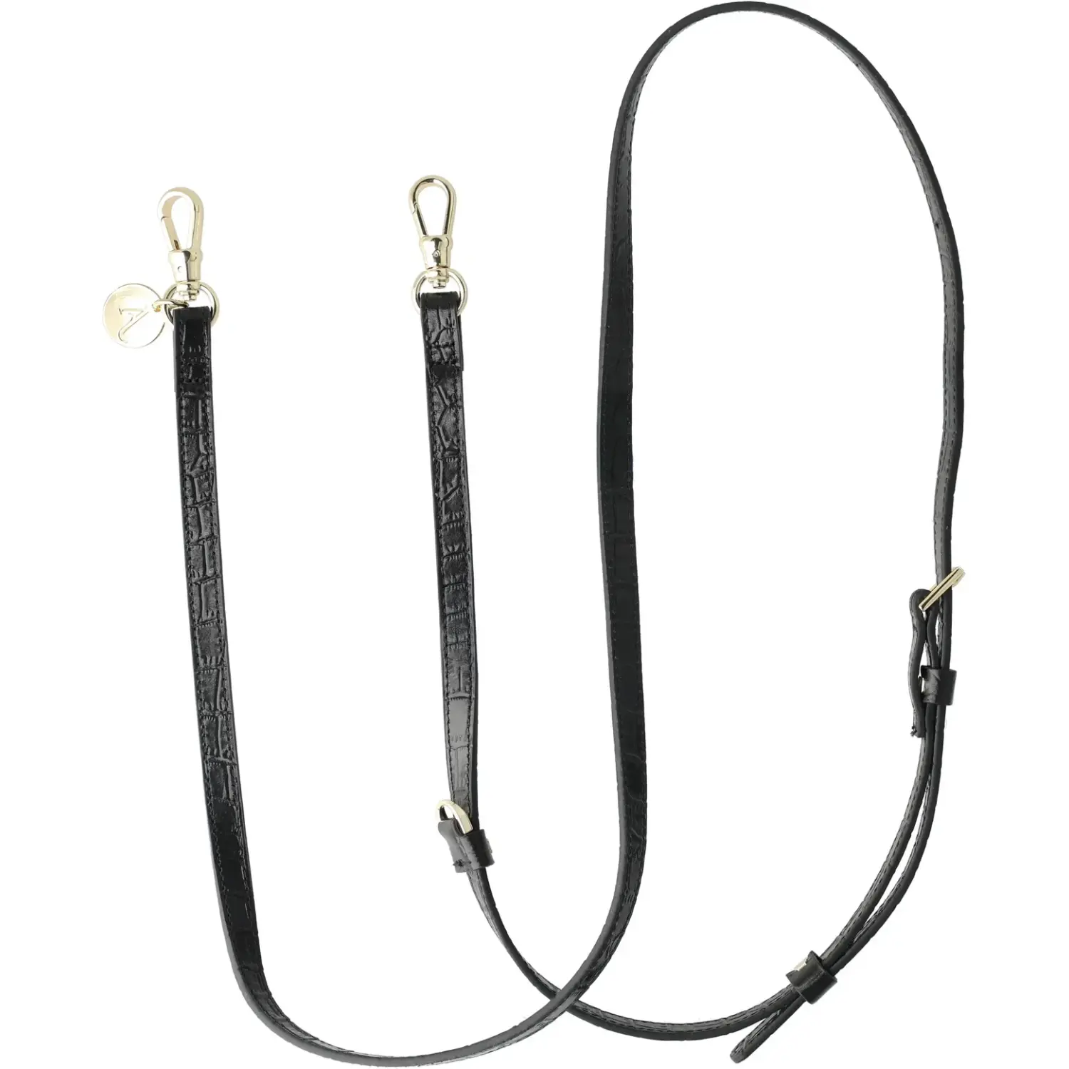 Λουράκι Λαιμού AVY Leather Crossbody Strap Δερμάτινο Αποσπώμενο για Θήκες Κινητών / Smartphones Leather Croco Black