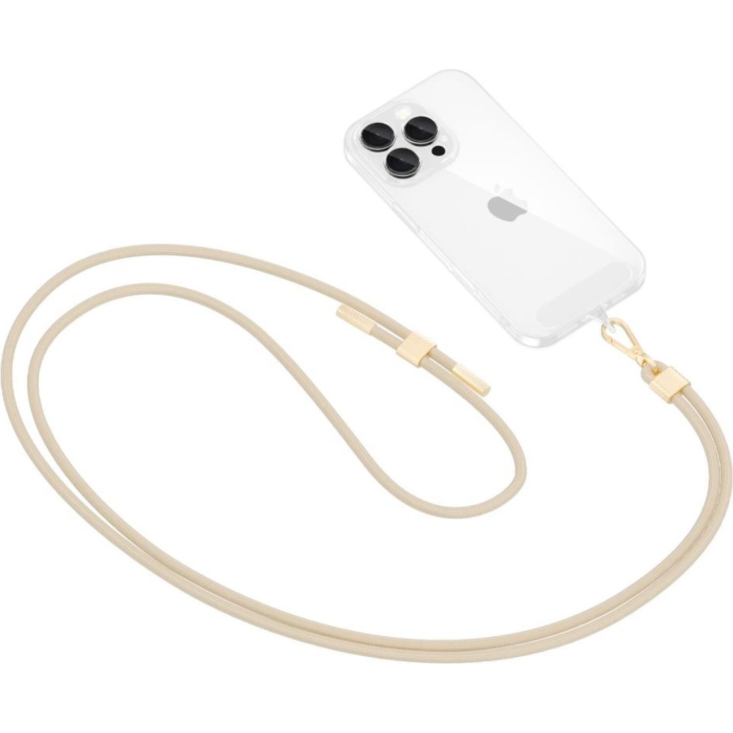 Λουράκι Λαιμού Tech-Protect C2S Rope Crossbody Strap Αποσπώμενο για Θήκες Κινητών / Smartphones Beige / Gold