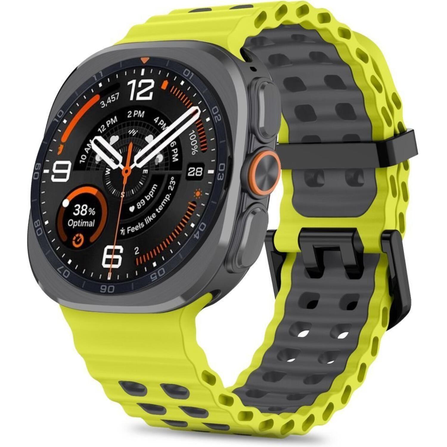 Λουράκι Samsung Galaxy Watch Ultra2 / Ultra1 2026 / 2025 / 2024 47mm Tech-Protect Iconband Pro Σιλικόνης Lime / Black