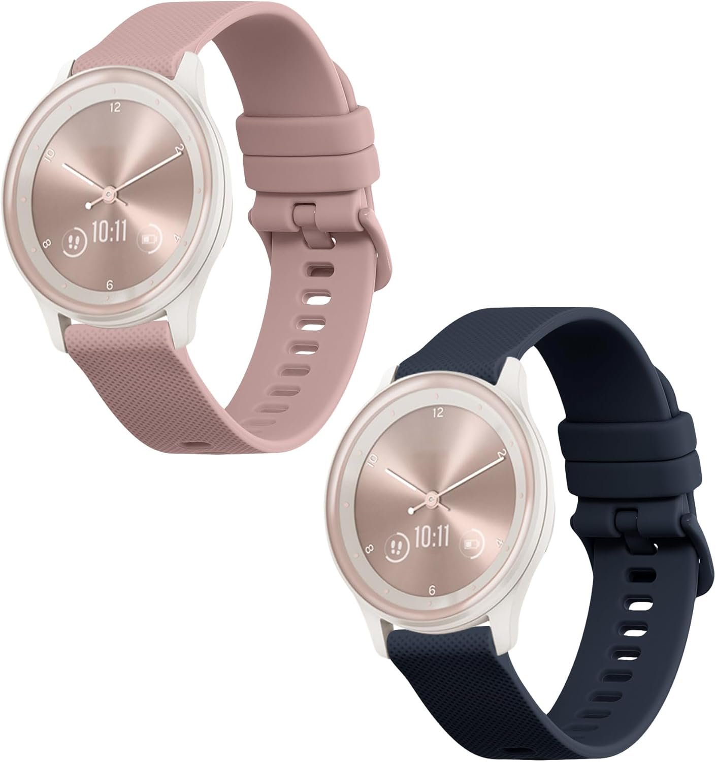 Λουράκι Smartwatch (20mm) / Garmin Vivomove Sport / Forerunner 245 / 55 KW Σιλικόνης 2 Τεμάχια Dark Blue / Dusty Pink