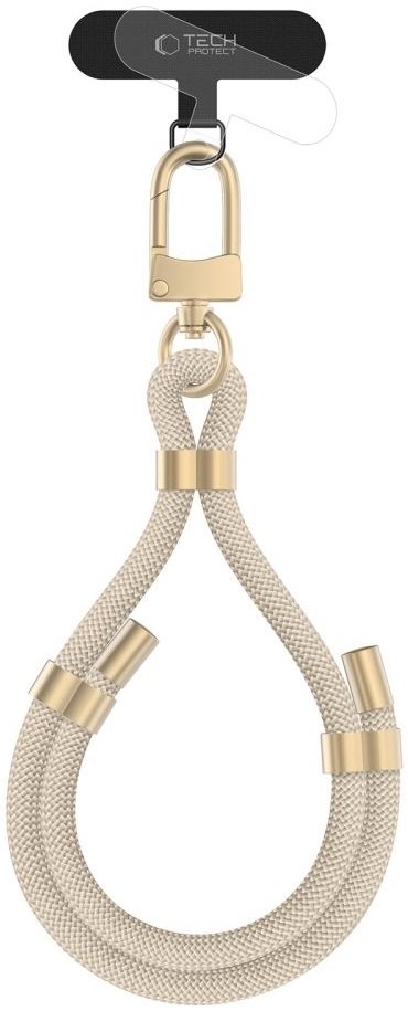 Λουράκι Χειρός Tech-Protect C4S Rope Wrist Strap Αποσπώμενο για Θήκες Κινητών / Smartphones Beige / Gold 