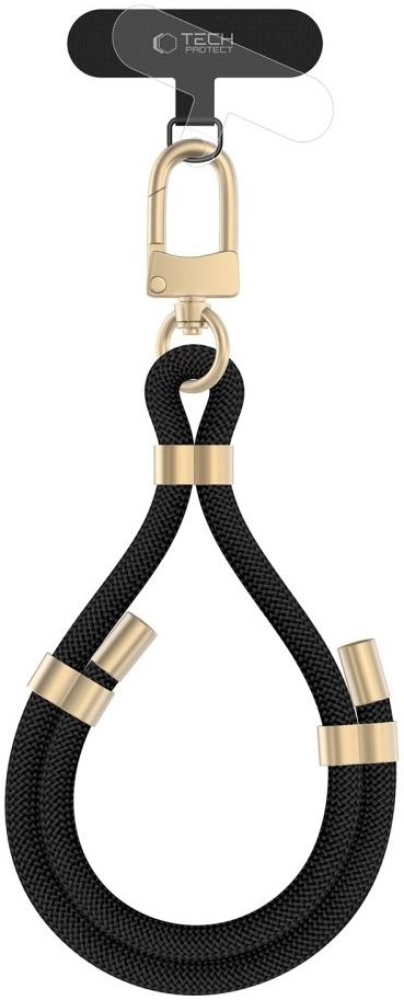 Λουράκι Χειρός Tech-Protect C4S Rope Wrist Strap Αποσπώμενο για Θήκες Κινητών / Smartphones Black / Gold