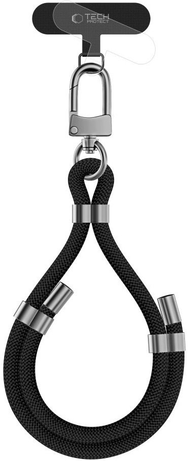 Λουράκι Χειρός Tech-Protect C4S Rope Wrist Strap Αποσπώμενο για Θήκες Κινητών / Smartphones Black / Silver