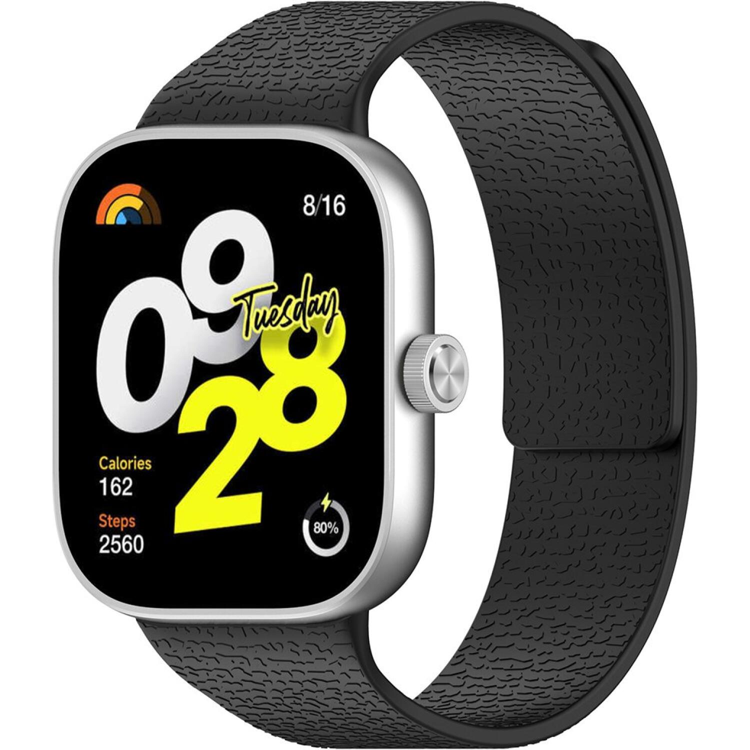 Λουράκι Xiaomi Smart Band 9 Pro / 8 Pro / Redmi Watch 6 / 5 / 4 Techsuit Watchband W016 Μαγνητικό Σιλικόνης Black