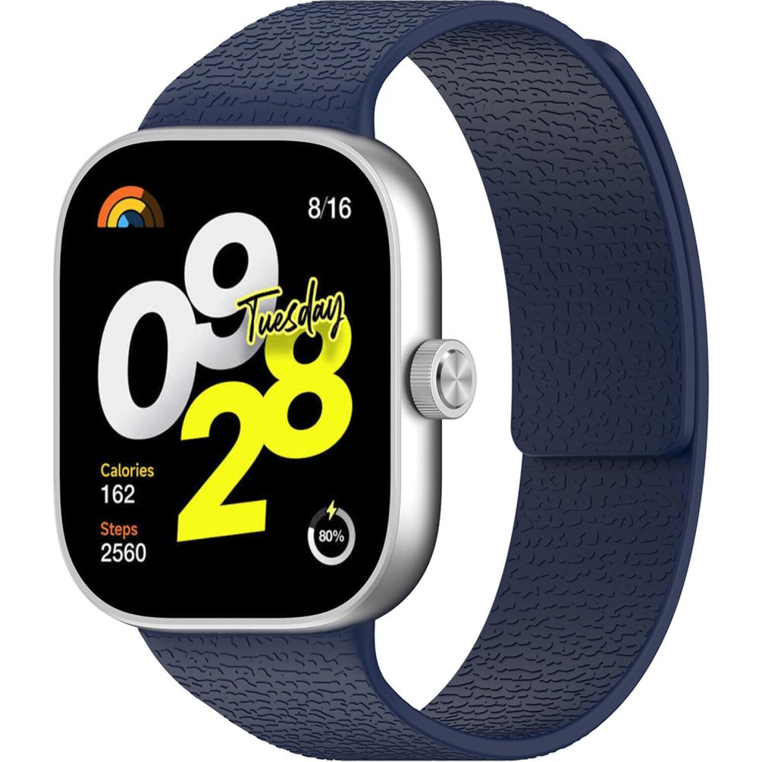 Λουράκι Xiaomi Smart Band 9 Pro / 8 Pro / Redmi Watch 6 / 5 / 4 Techsuit Watchband W016 Μαγνητικό Σιλικόνης Midnight Blue