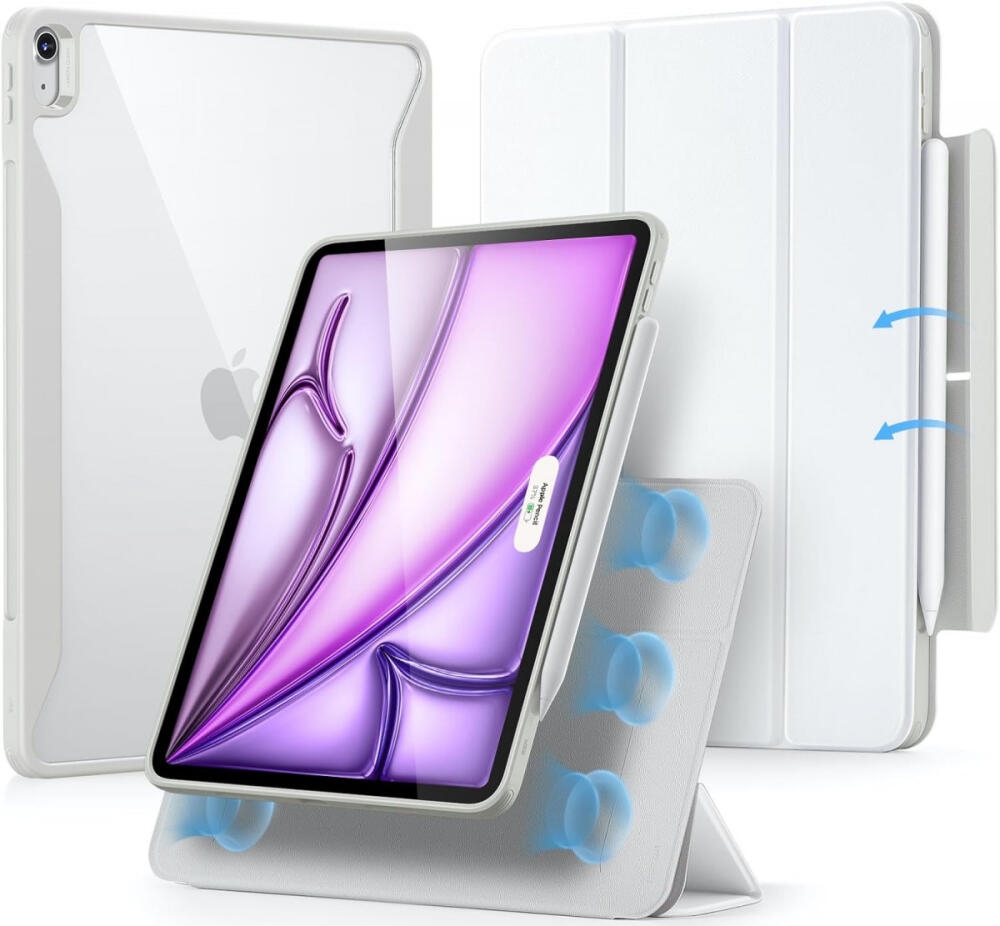 Μαγνητική Θήκη με Υποδοχή Apple Pencil - Apple iPad Air 13" 2025 / 2024 - ESR Rebound Hybrid 360 - Brilliant White