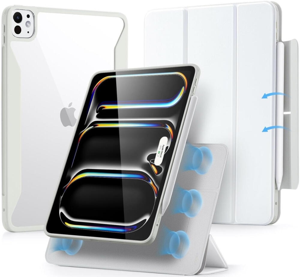 Μαγνητική Θήκη με Υποδοχή Apple Pencil - Apple iPad Pro 11" 2024 - ESR Rebound Hybrid 360 - Brilliant White