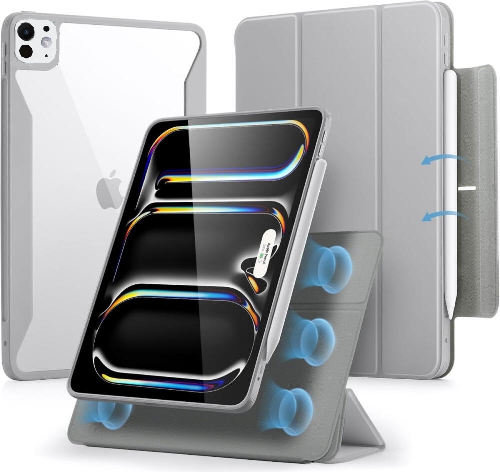 Μαγνητική Θήκη με Υποδοχή Apple Pencil - Apple iPad Pro 11" 2024 - ESR Rebound Hybrid 360 - Grey