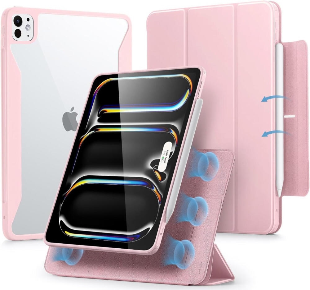 Μαγνητική Θήκη με Υποδοχή Apple Pencil - Apple iPad Pro 13" 2024 - ESR Rebound Hybrid 360 - Pink