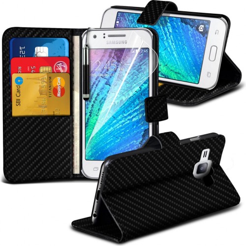 Πορτοφόλι Galaxy J1 (2015) Μαύρο