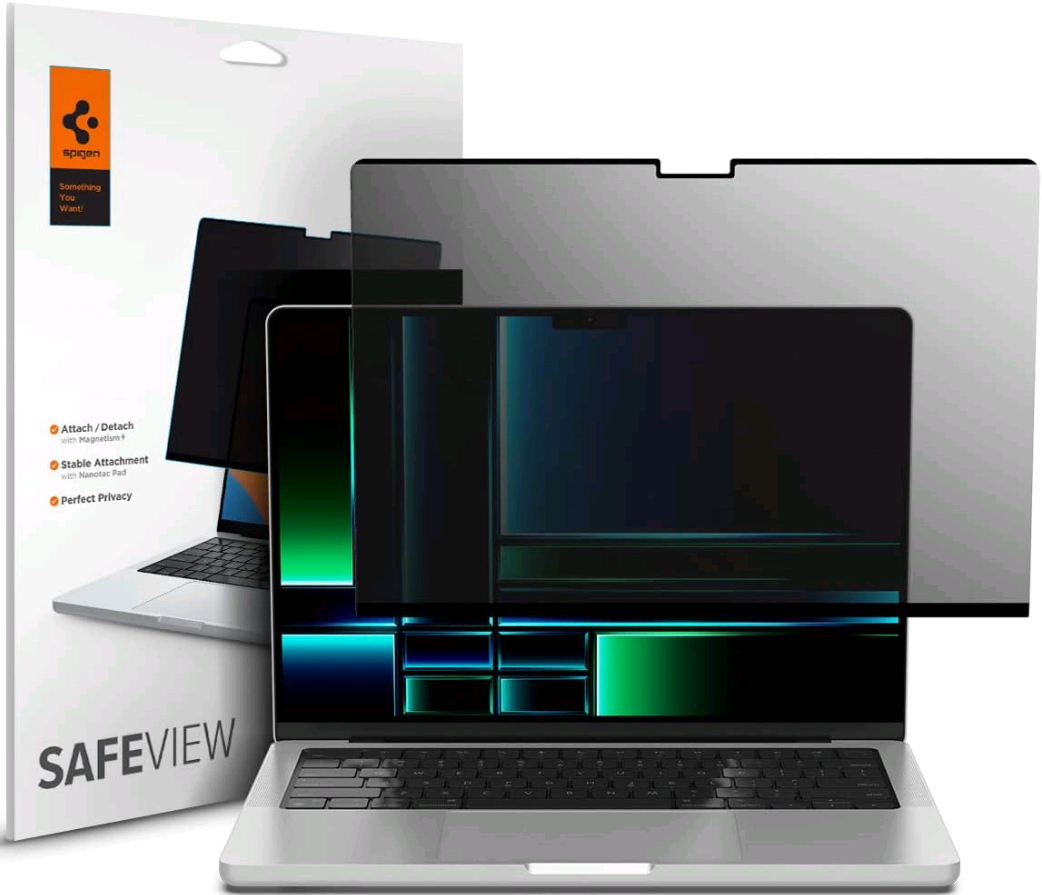 Μεμβράνη Προστασίας MacBook Pro 14" M3 2024 / M2 2023 / M1 2021 Spigen Safe View Μαγνητική Απορρήτου Οθόνης 
