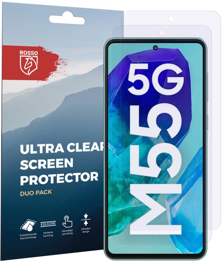 Μεμβράνη Προστασίας Samsung Galaxy M55 Rosso Ultra Clear Screen Protector Οθόνης 2 Τεμάχια Clear