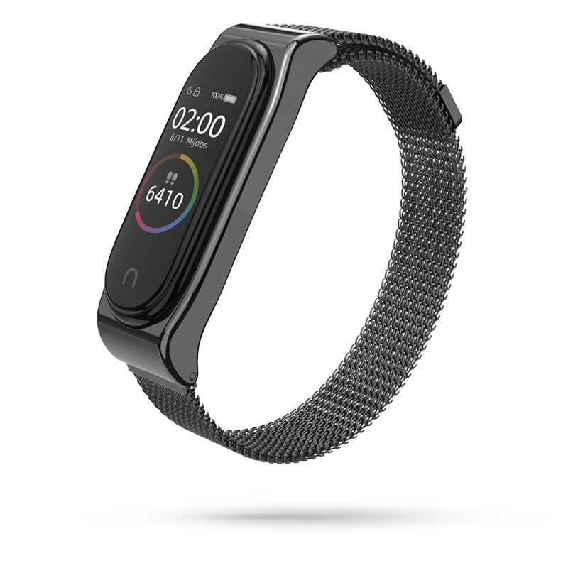 Ανταλλακτικό Λουράκι Milaneseband για Xiaomi Mi Band 3/4 - Black 