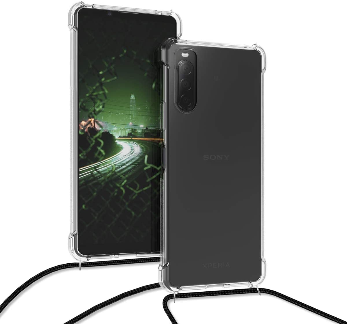 KWmobile Διάφανη Θήκη Σιλικόνης με Λουράκι Λαιμού Sony Xperia 10 II - Clear Transparent 