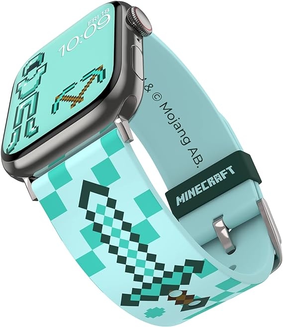 MobyFox Minecraft - Universal Λουράκι Σιλικόνης για Όλα τα Apple Watch & Smartwatches (22mm) με 20 Digital Watch Faces για iOS - Iconic Diamond