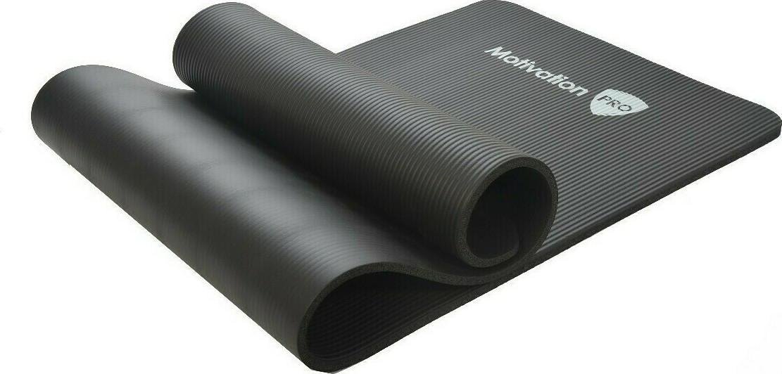 MotivationPro - Στρώμα για Γυμναστική / Yoga / Pilates - 10mm Πάχος - 183 x 61cm -Black (020201997206)
