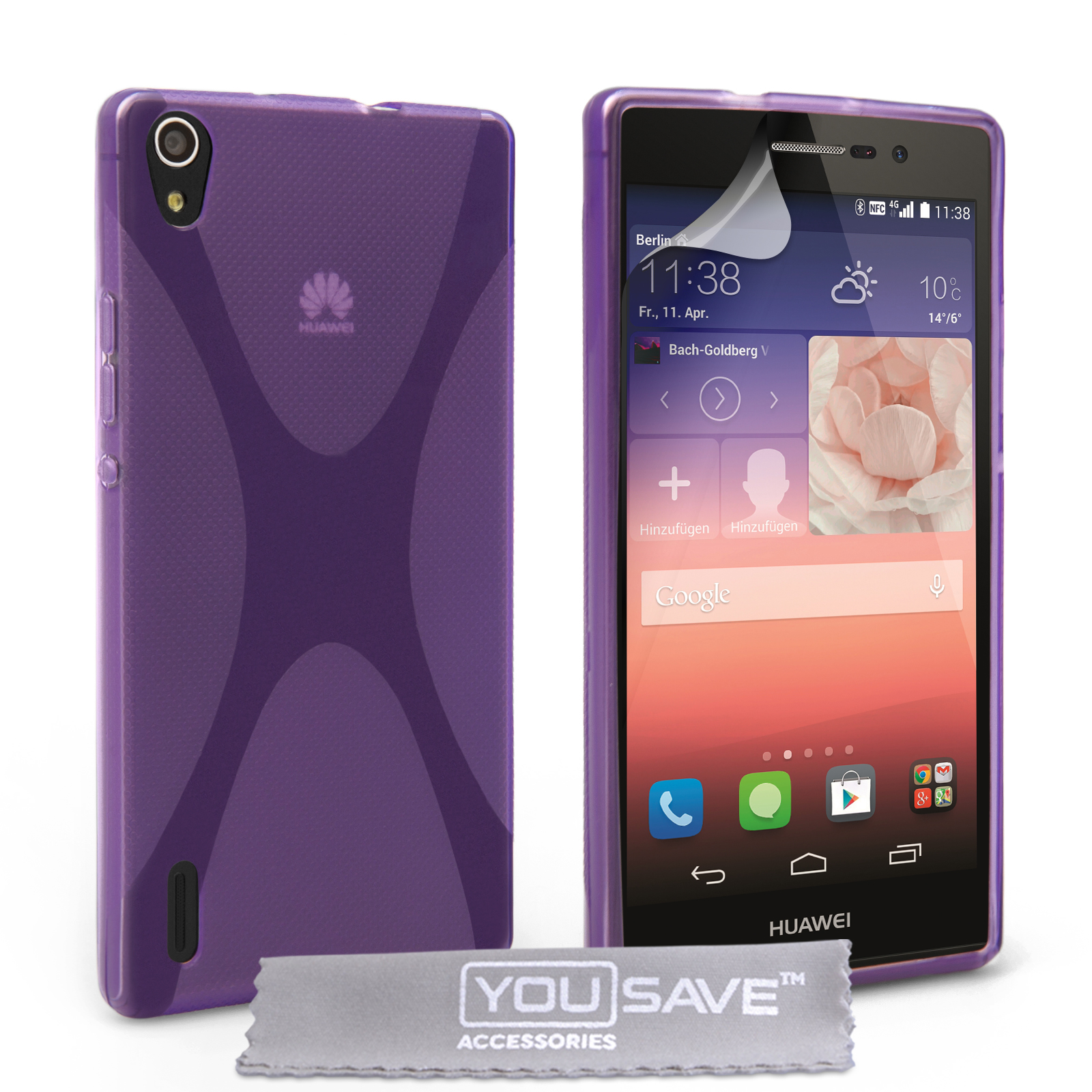 Μωβ Ημιδιάφανη Θήκη Σιλικόνης Huawei Ascend P7