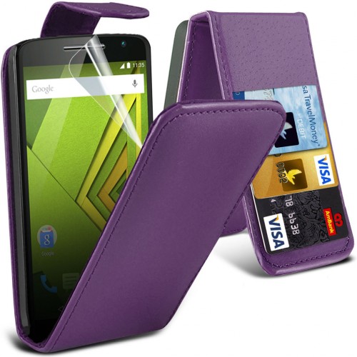 Μωβ Flip Θήκη Motorola Moto X Play