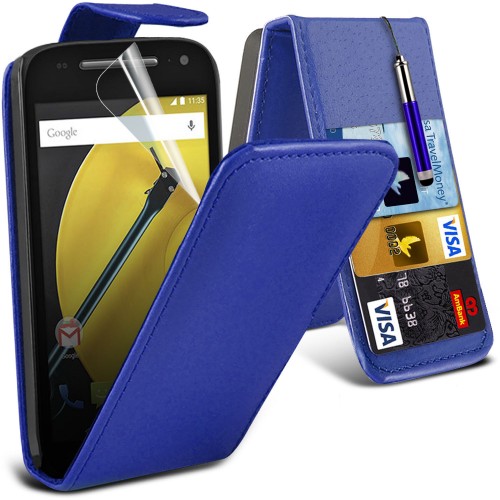 Flip Θήκη Motorola Moto E 2nd Gen Μπλέ
