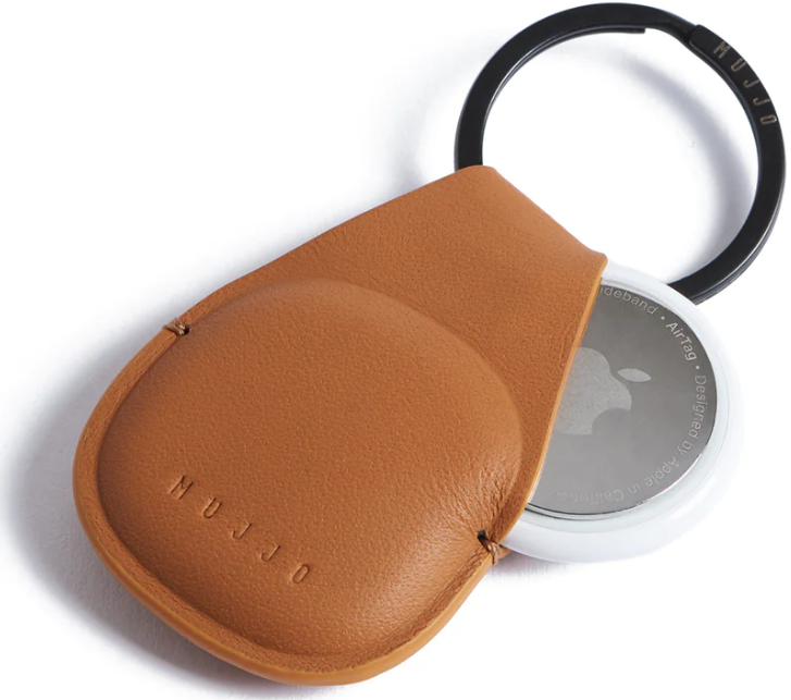 Mujjo Canopy - Δερμάτινη Θήκη / Μπρελόκ Apple AirTag - Tan