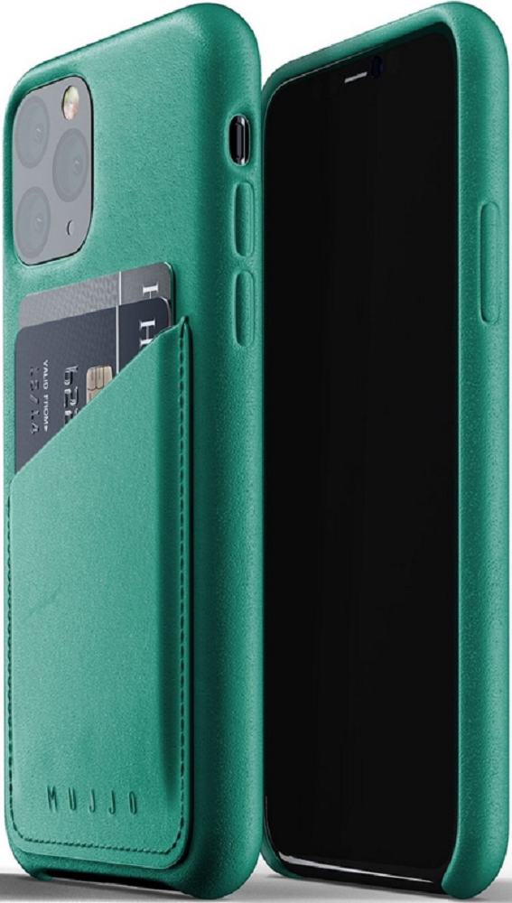 MUJJO Full Leather Wallet Case - Δερμάτινη Θήκη-Πορτοφόλι Apple iPhone 11 Pro - Alpine Green