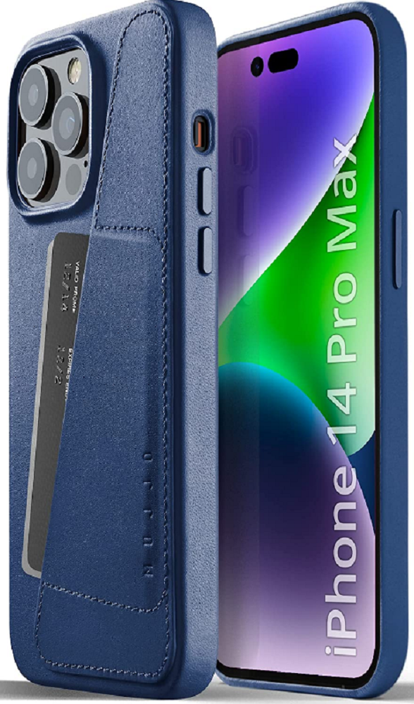 MUJJO Full Leather Wallet Case - Δερμάτινη Θήκη-Πορτοφόλι Apple iPhone 14 Pro Max - Blue