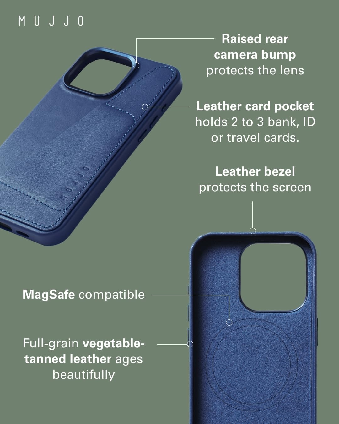 MUJJO Full Leather Wallet Case Δερμάτινη ΘήκηΠορτοφόλι MagSafe