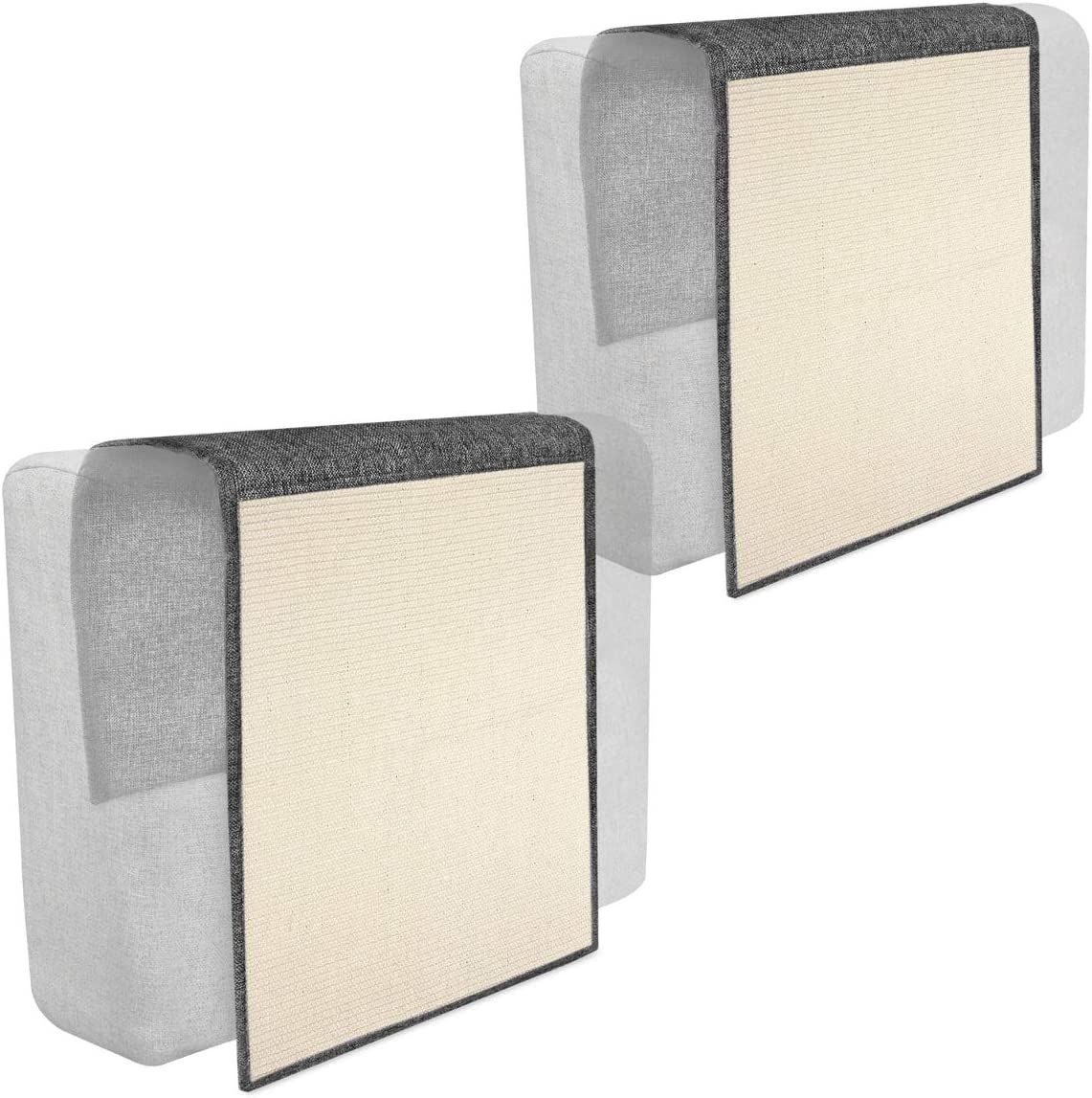 Navaris 2 Cat Scratch Mats Sofa Shield - Σετ με 2 Ονυχοδρόμια / Προστατευτικά για Καναπέ από Γρατζουνιές Γάτας - 130 x 45 cm - Dark Grey / White