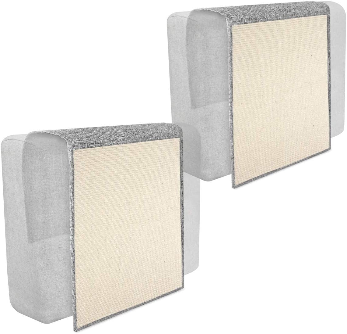 Navaris 2 Cat Scratch Mats Sofa Shield - Σετ με 2 Ονυχοδρόμια / Προστατευτικά για Καναπέ από Γρατζουνιές Γάτας - 130 x 45 cm - Light Grey / White