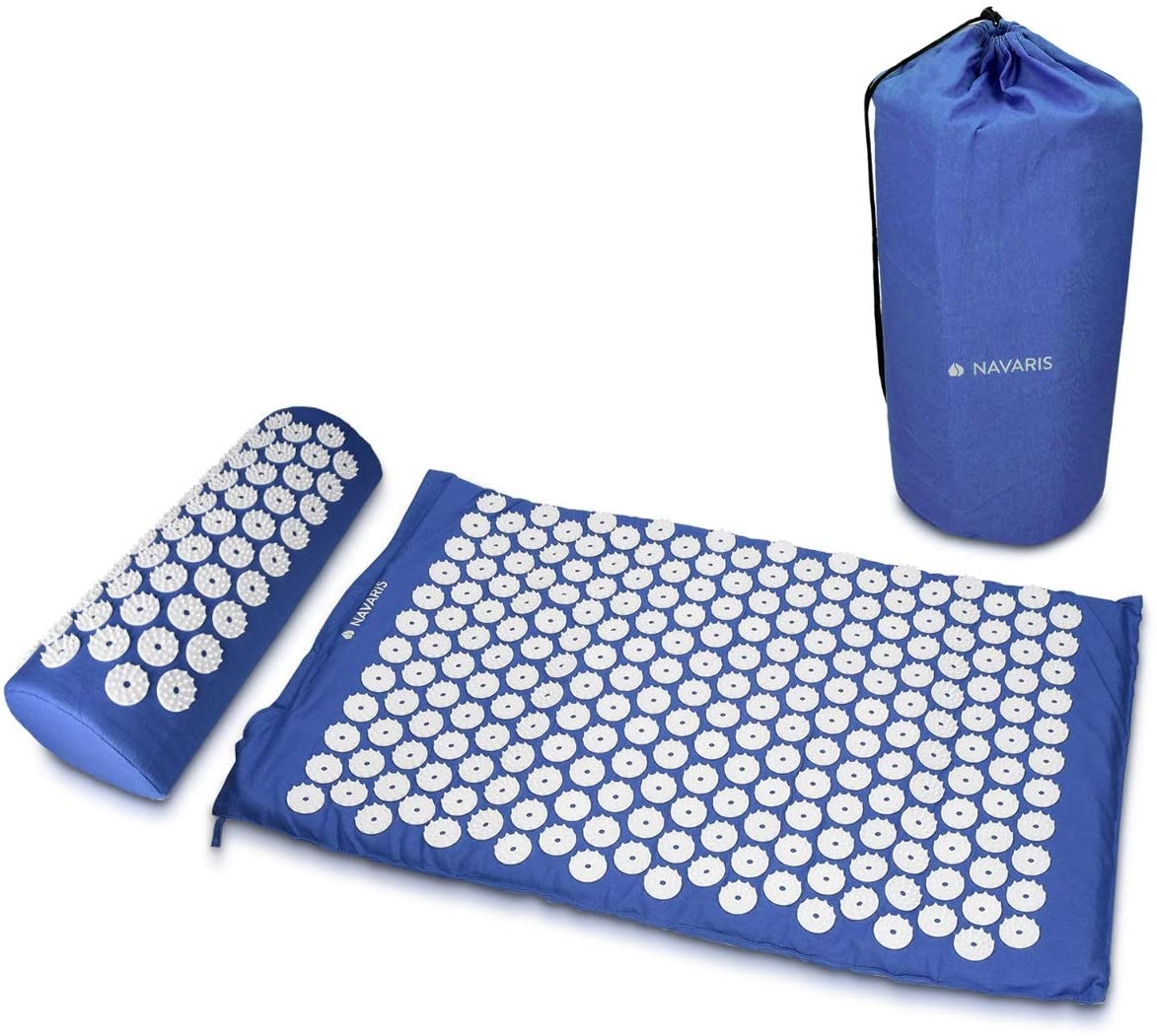 Navaris 2-in-1 Acupressure Mat and Pillow Set - Σετ 2 σε 1 Στρώμα και Μαξιλάρι Βελονισμού / Μασάζ - Blue