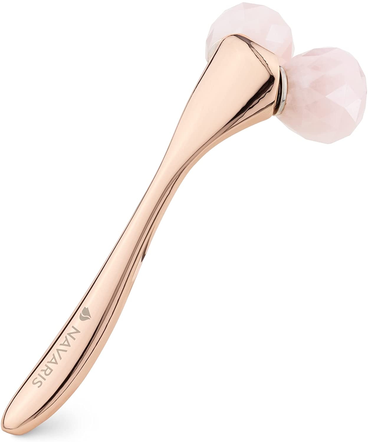 Navaris 3D Facial Roller - 3D Κύλινδρος Ομορφιάς από Ροζ Χαλαζία για Μασάζ Προσώπου / Αντιγήρανση - Rose Quartz 