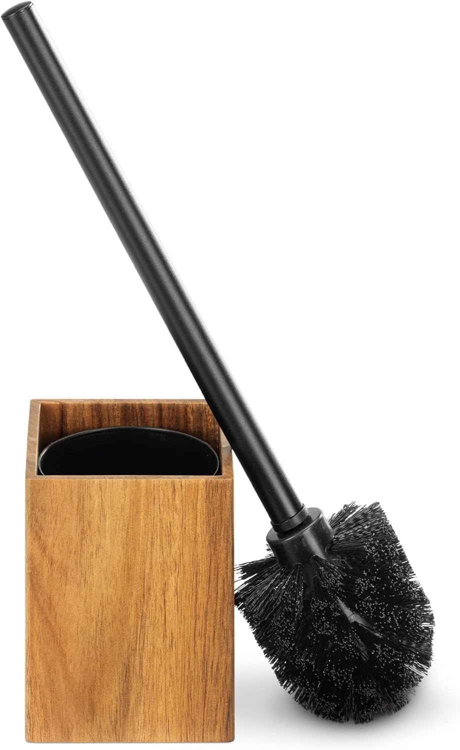 Navaris Acacia Wood Toilet Brush and Holder - Πιγκάλ Μπάνιου από Ξύλο Ακακίας - 9 x 9 x 35,5 cm - Dark Brown