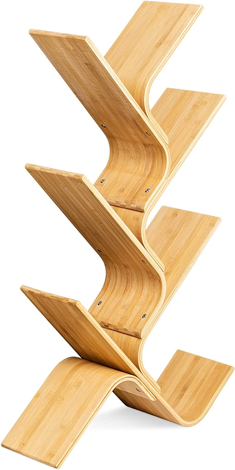 Navaris Bamboo Book Shelf - Βιβλιοθήκη / Ραφιέρα Δαπέδου από Μπαμπού - 59 x 20 x 108cm - Light Brown