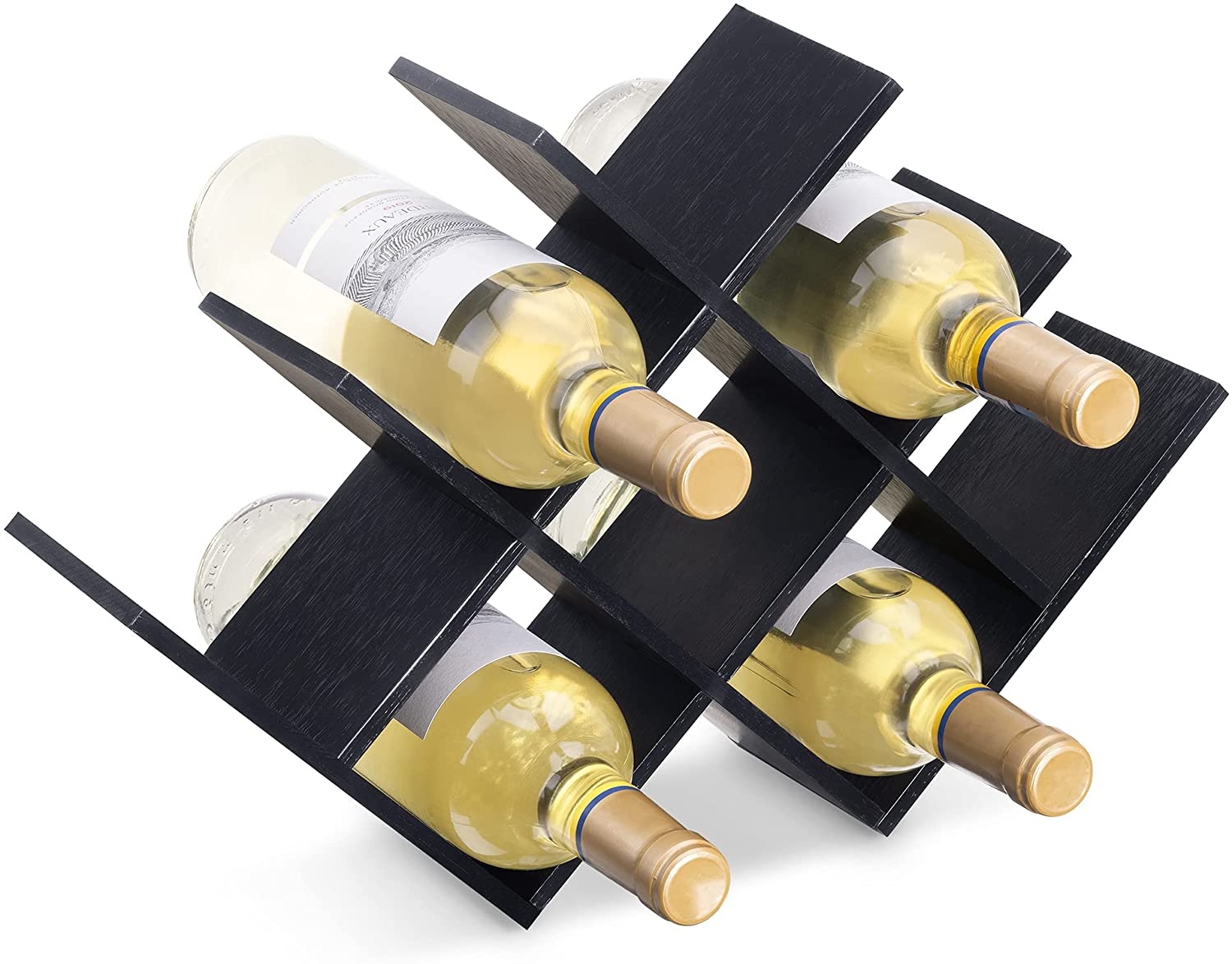 Navaris Bamboo Wine Rack - Ξύλινο Ράφι Ποτών από Μπαμπού - Black